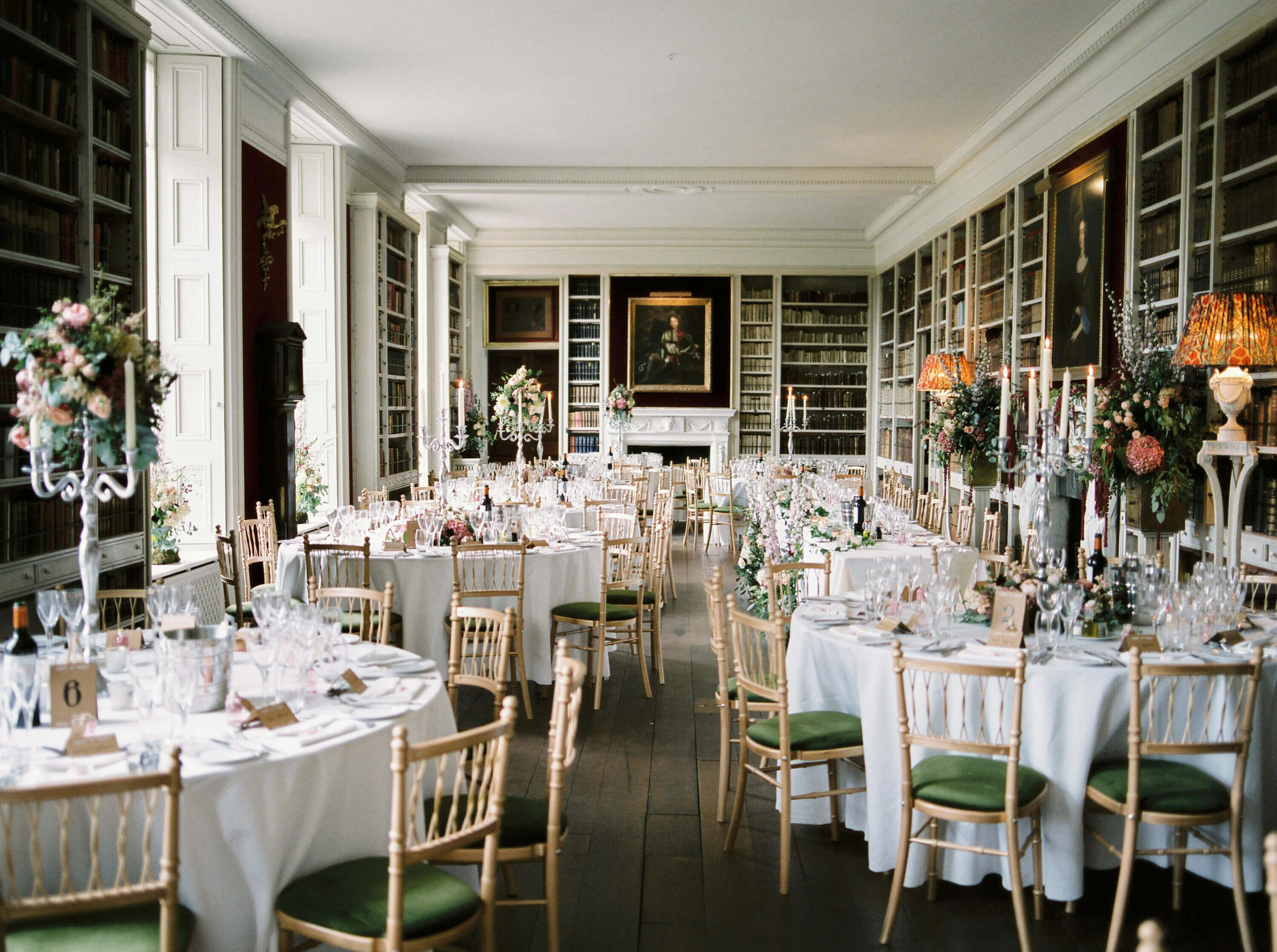 St Giles House Weddings Round Tables Library